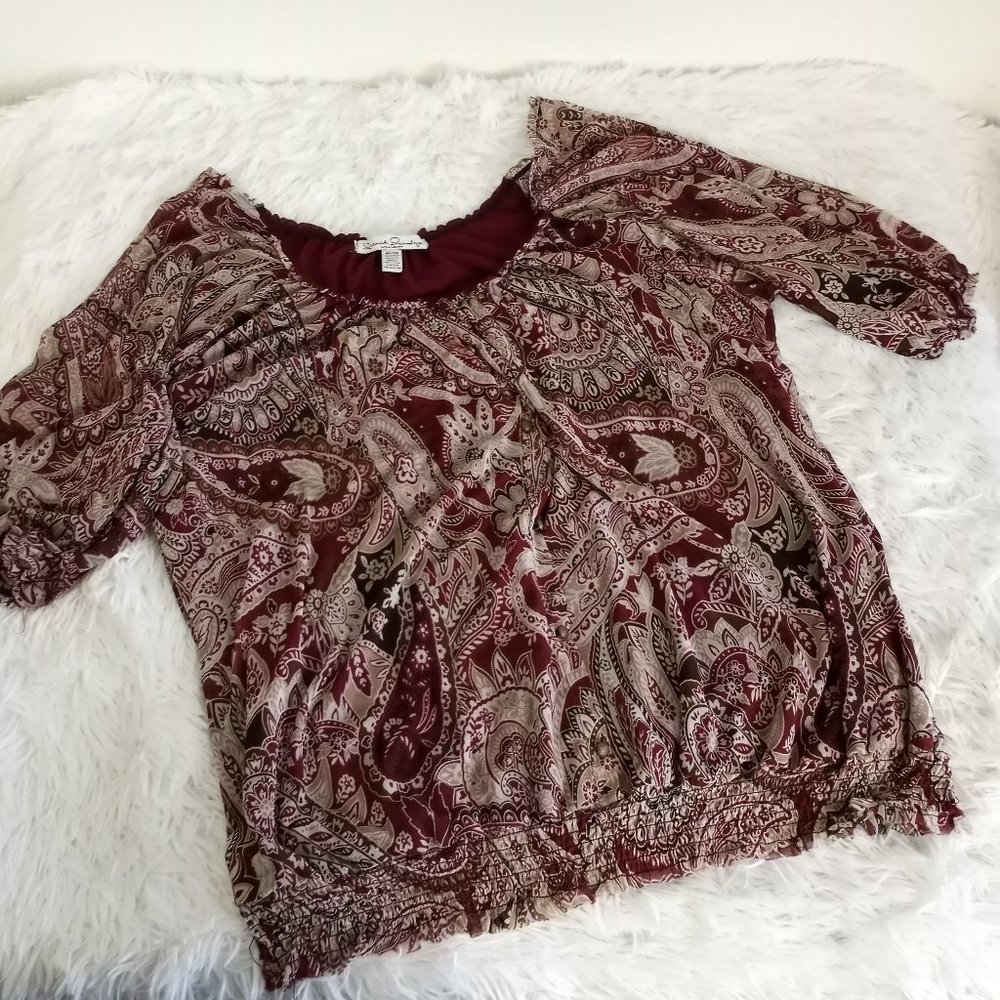 French Laundry 22/24 Blouse Career Paisley Top